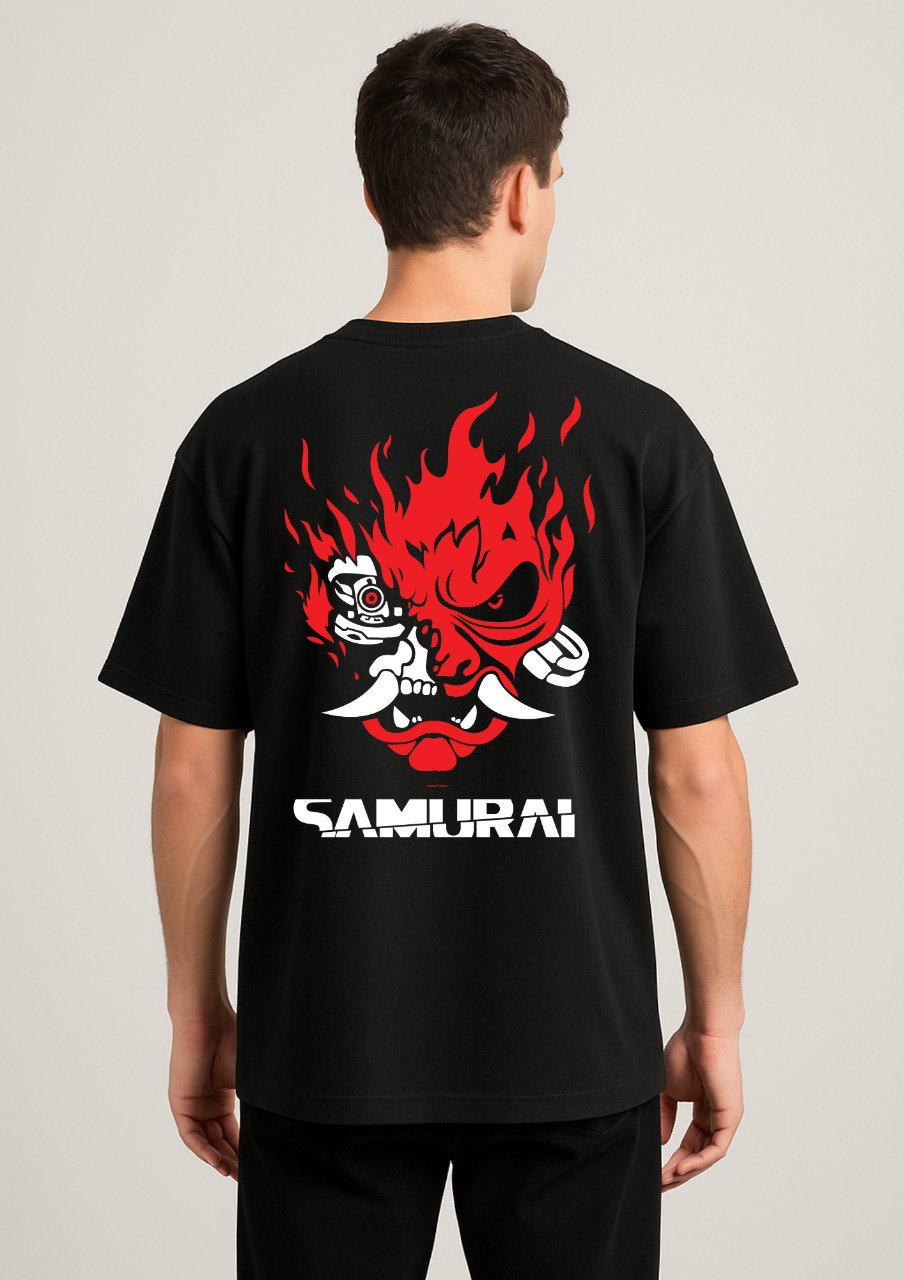 SAMURAI Rockerboy Oversized Black T-Shirt