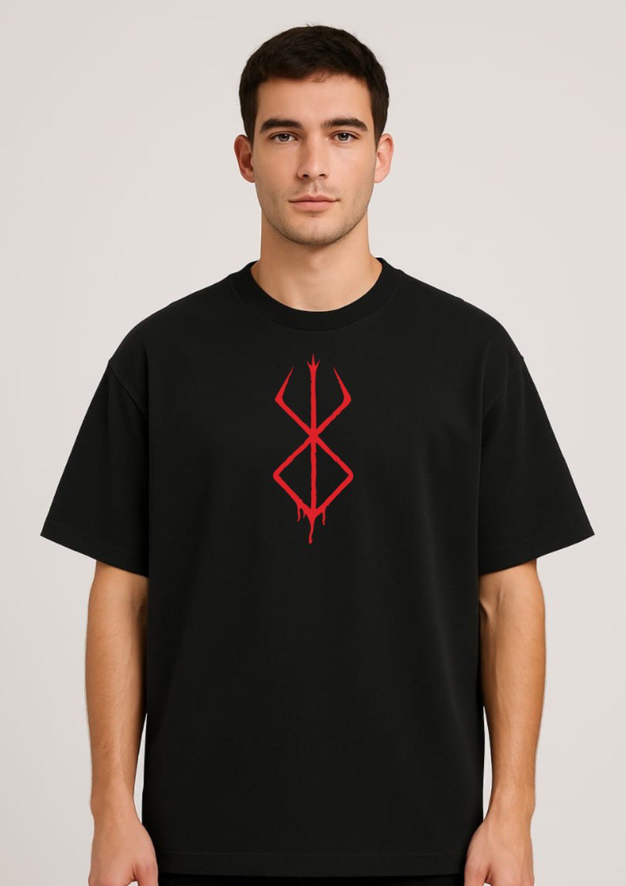 Anime Manga Berserk T-Shirt Red Symbol