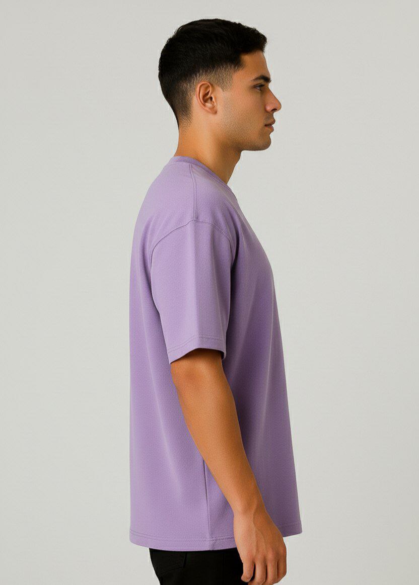 Purple Plain Down Shoulder T-Shirt