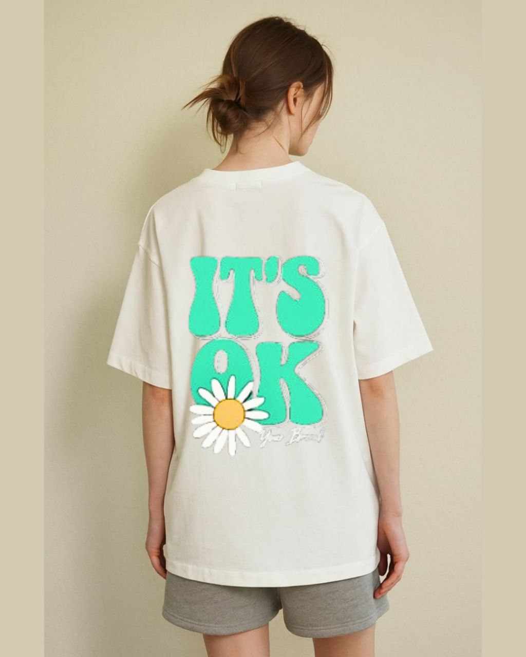 Down Shoulder It's OK T-shirt