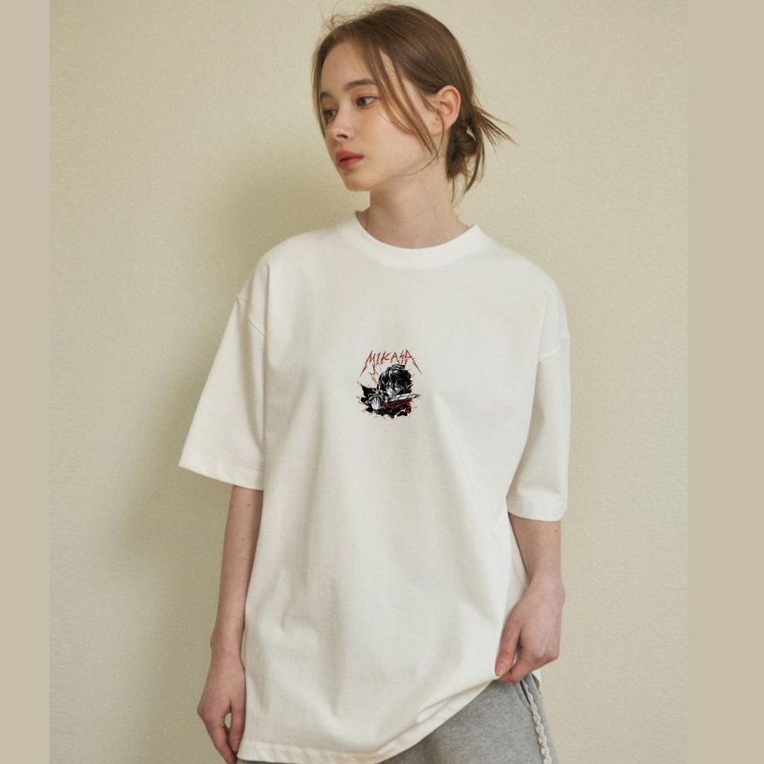 Down Shoulder MIKASA T-shirt