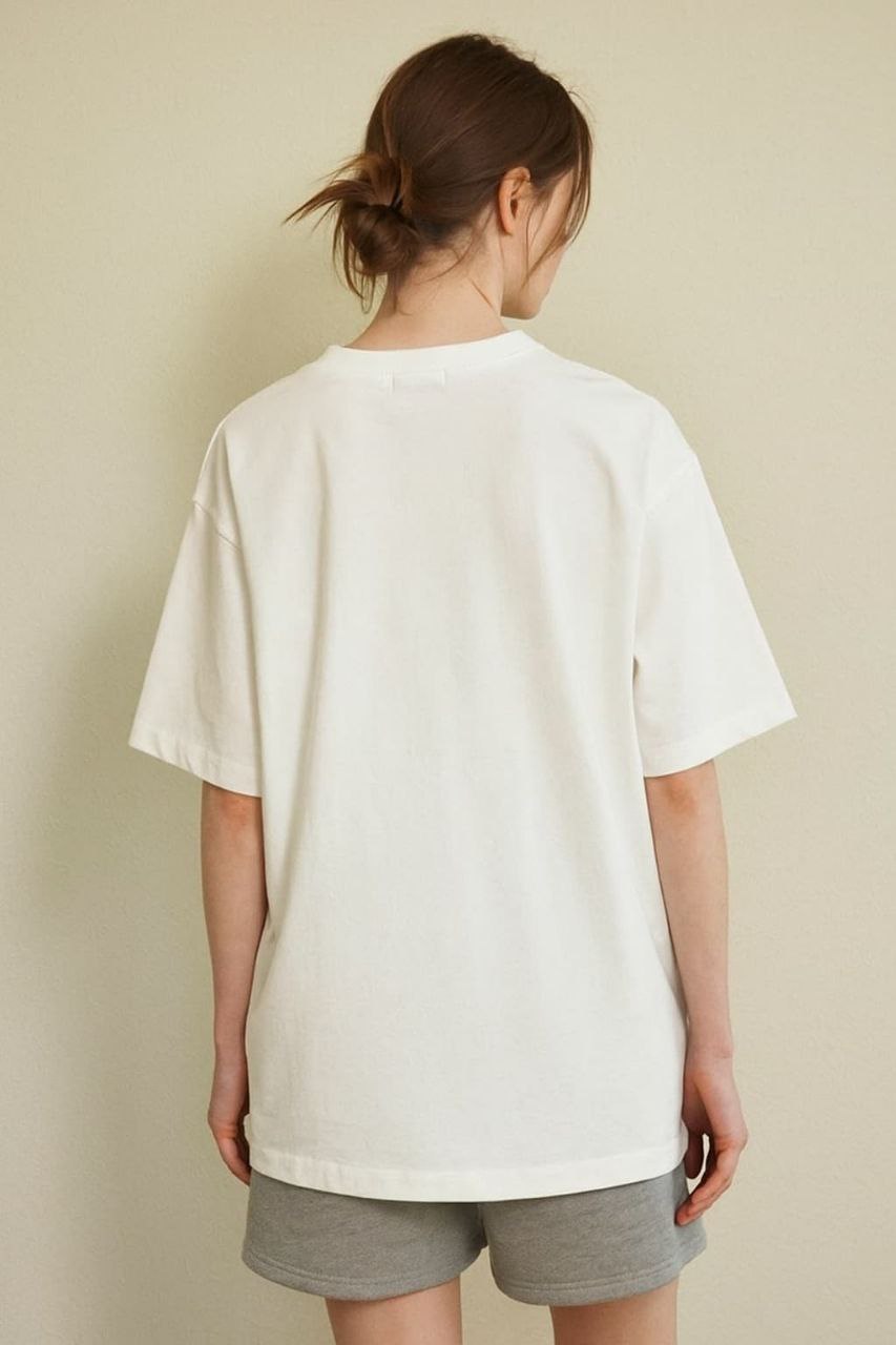 Plain Down Shoulder T-Shirt