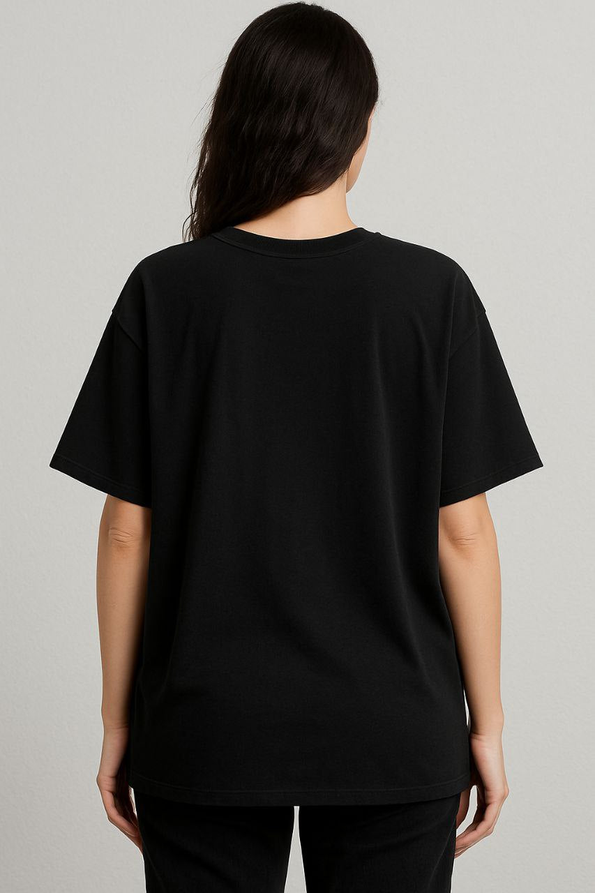 Plain Down Shoulder T-Shirt