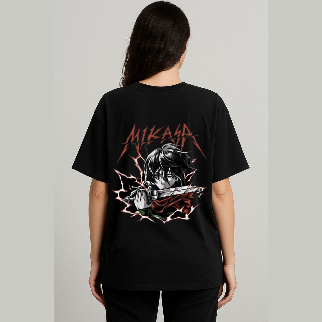 Down Shoulder MIKASA T-shirt