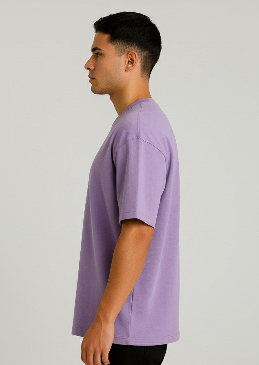 Purple Plain Down Shoulder T-Shirt