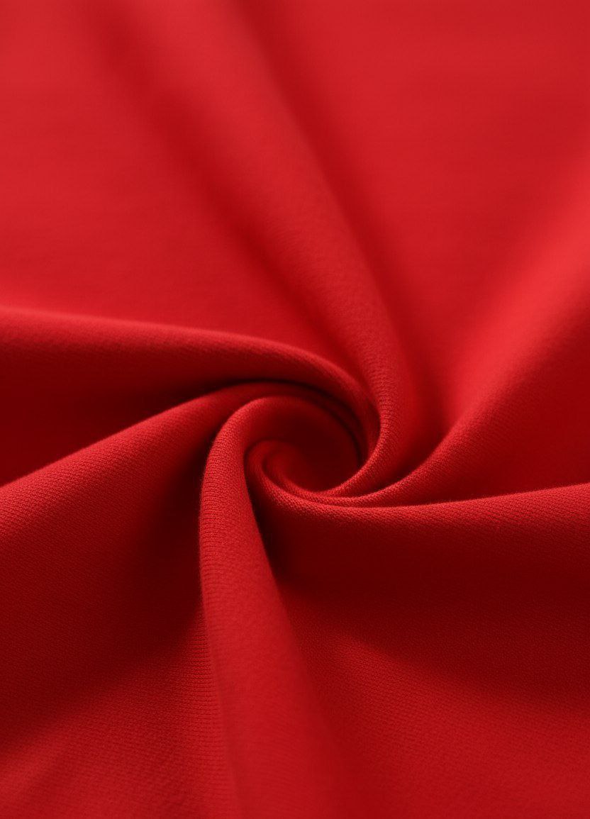 Red Plain Down Shoulder T-Shirt